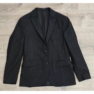 Mango Men's Wool Jacket Italy Size 40 Grey Single‎ Breasted Lined